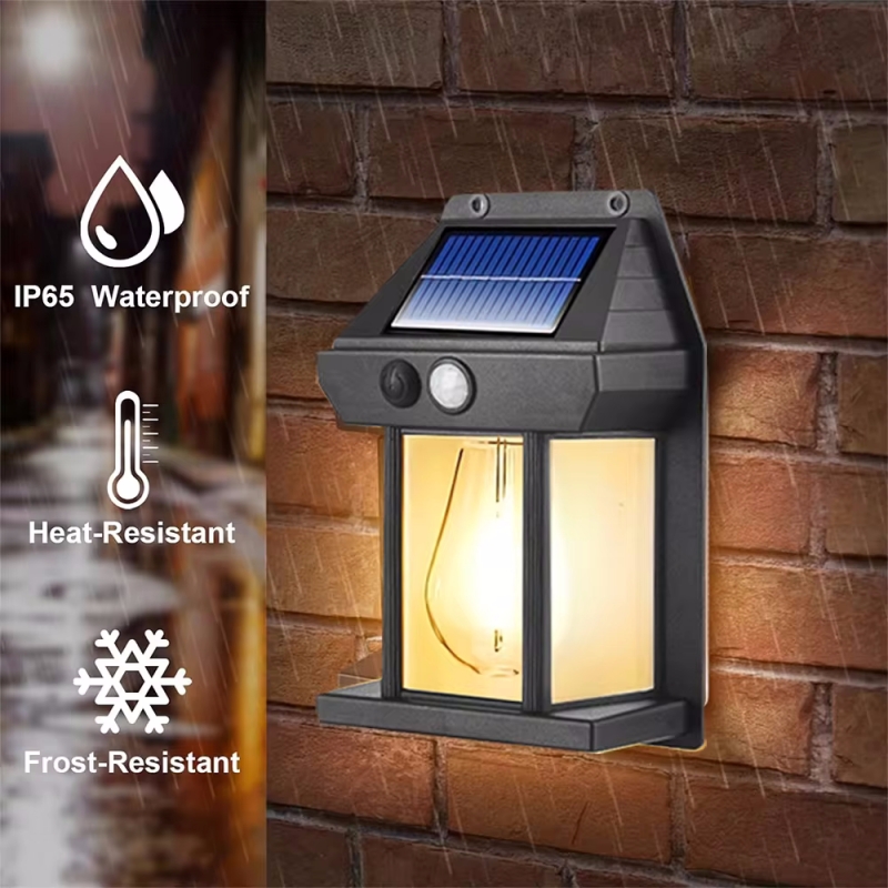 Solar Wall Sconce - หลอดไฟทังสเตนสำหรับตกแต่งสวนเครื่องซักผ้าผนังเรืองแสงสำหรับไฟประดับรั้วทางเดินแสงแดดกลางแจ้งโคมไฟติดผนังพลังงานแสงอาทิตย์