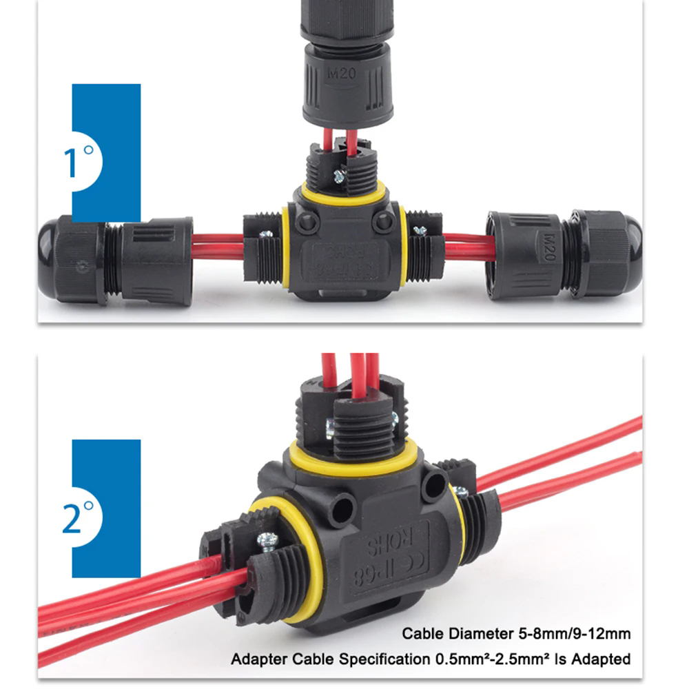 Outdoor Lighting Wire Connectors - กล่องเชื่อมต่อสายไฟฟ้ากันน้ำกลางแจ้ง IP68, กล่องพลาสติก PC สำหรับไฟ LED
