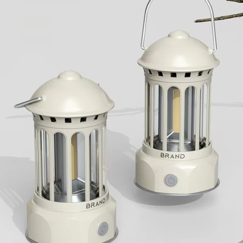 Outdoor Lighting Lanterns - โคมไฟตั้งแคมป์กลางแจ้งสไตล์เรโทรแบบพกพา ไฟเต็นท์แบบ Cob ปรับความสว่างได้แบบไม่มีขั้นบันได ชาร์จเร็วแบบ Type-C
