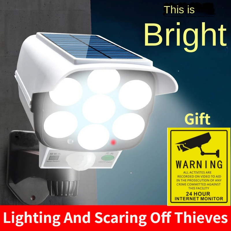 Solar Wall Sconce - กลางแจ้งพลังงานแสงอาทิตย์ Light Motion Sensor กล้อง Dummy