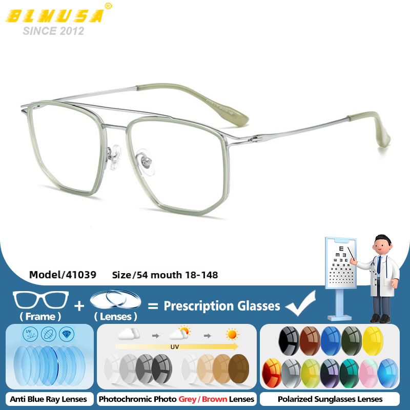 Outdoor Lighting High Quality - BLMUSA นักบินแฟชั่นกลางแจ้งสายตาสั้นแว่นตาผู้ชายคุณภาพสูง Anti Blue Light Photochromic