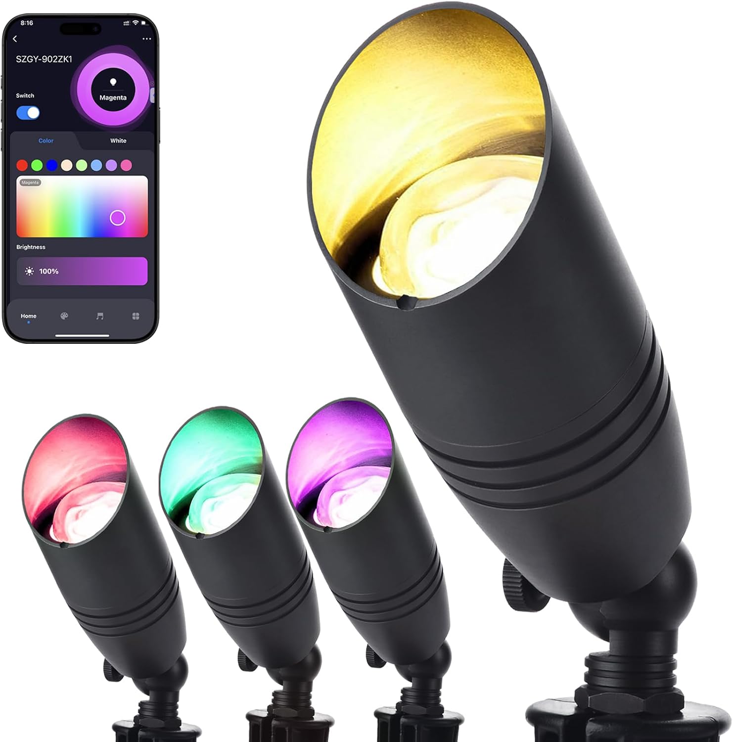 Outdoor Lighting Kits Low Voltage - ชุดไฟส่องสว่างภูมิทัศน์แรงดันต่ำ RGB 12 โวลต์ ไฟเปลี่ยนสีสำหรับภูมิทัศน์ ไฟส่องสว่างภายนอกอาคารกันน้ำ