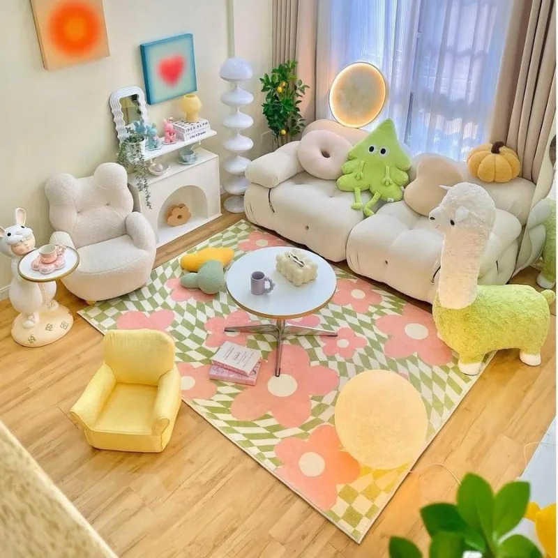 สีชมพูสีฟ้า Checkerboard พรมข้ - Outdoor Lighting Online บทวิจารณ์และราคา