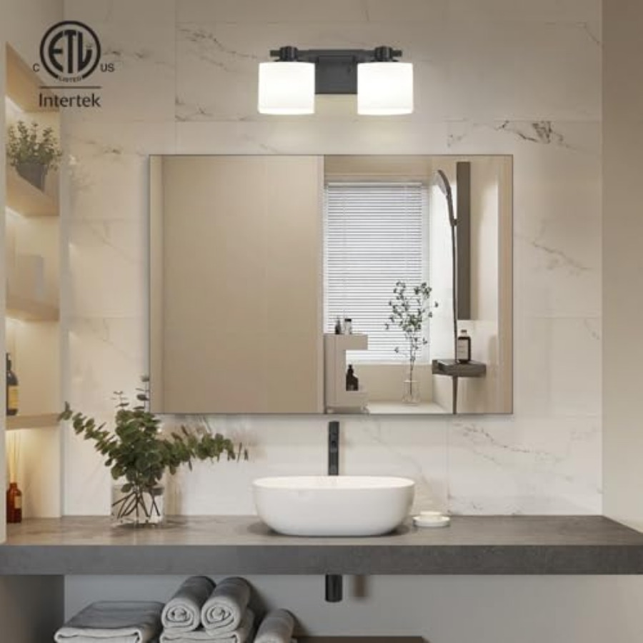โคมไฟห้องน้ำเหนือกระจก 2 ดวง โ - Solar Wall Sconce บทวิจารณ์และราคา