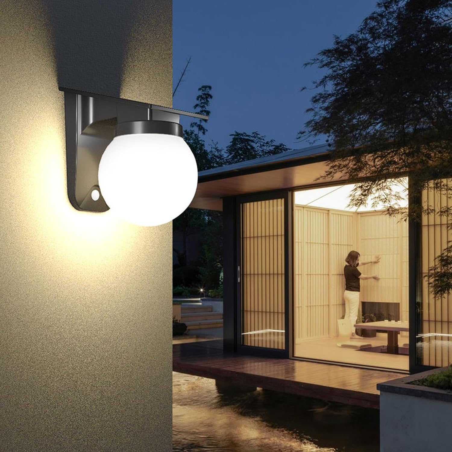 ไฟติดผนังทรงกลมพลังงานแสงอาทิต - Solar Wall Sconce บทวิจารณ์และราคา