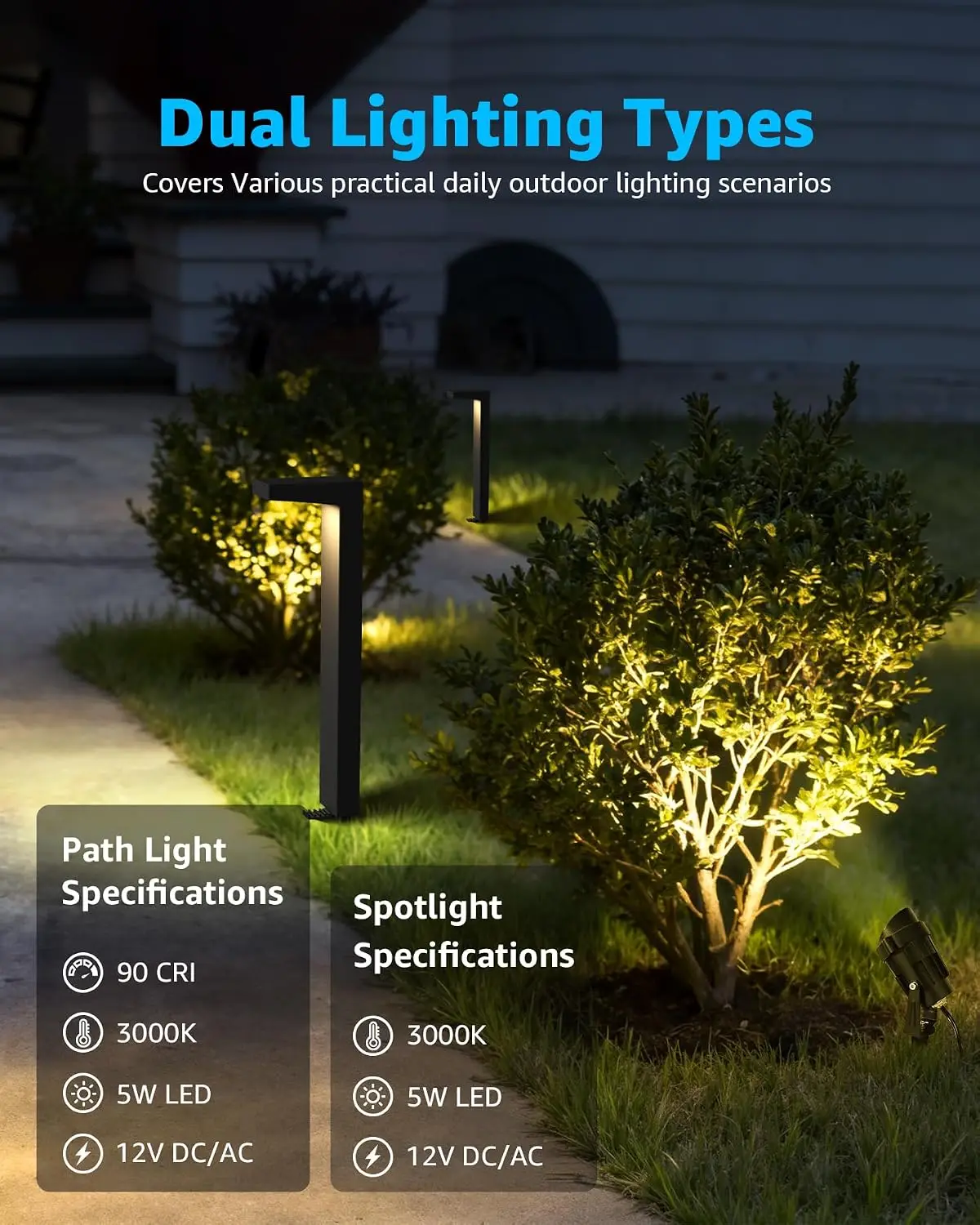 ชุดไฟส่องสว่างภูมิทัศน์แรงดันต - Outdoor Lighting Kits Low Voltage บทวิจารณ์และราคา