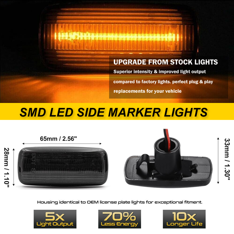 2xDynamic LED Side Marker ไฟเล - Outdoor Lighting Yellow บทวิจารณ์และราคา